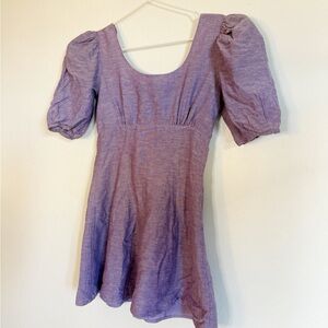 Collision Purple puff sleeve dress